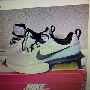 Nike White Sneakers with Black and Yellow Accents